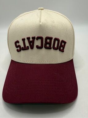 No Rivals Bobcats Snapback Hat Cream Burgundy Embroidered Baseball Cap